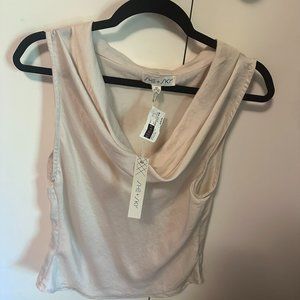 She + Sky Champagne Colored Cowl Neck Top